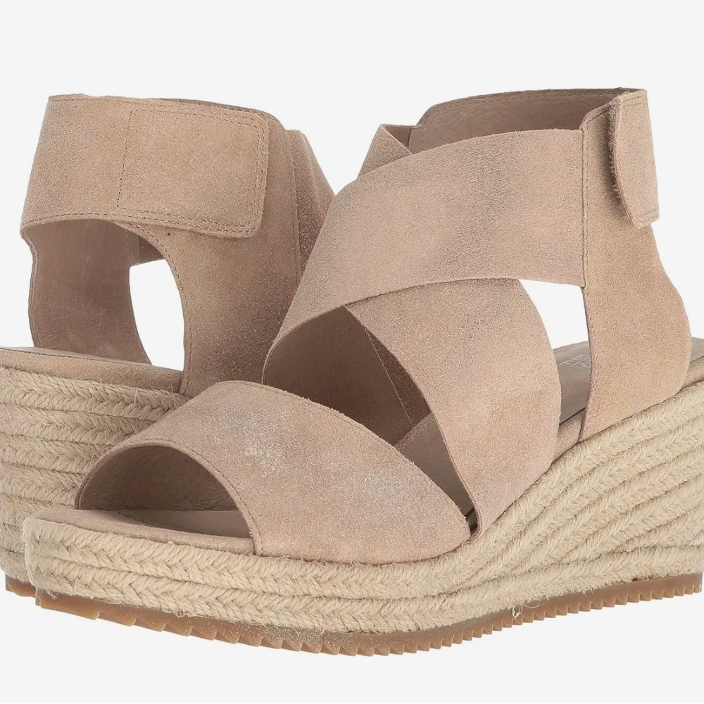 Eileen fisher Willow Women's Tan Wedge Sandals like new 7.5